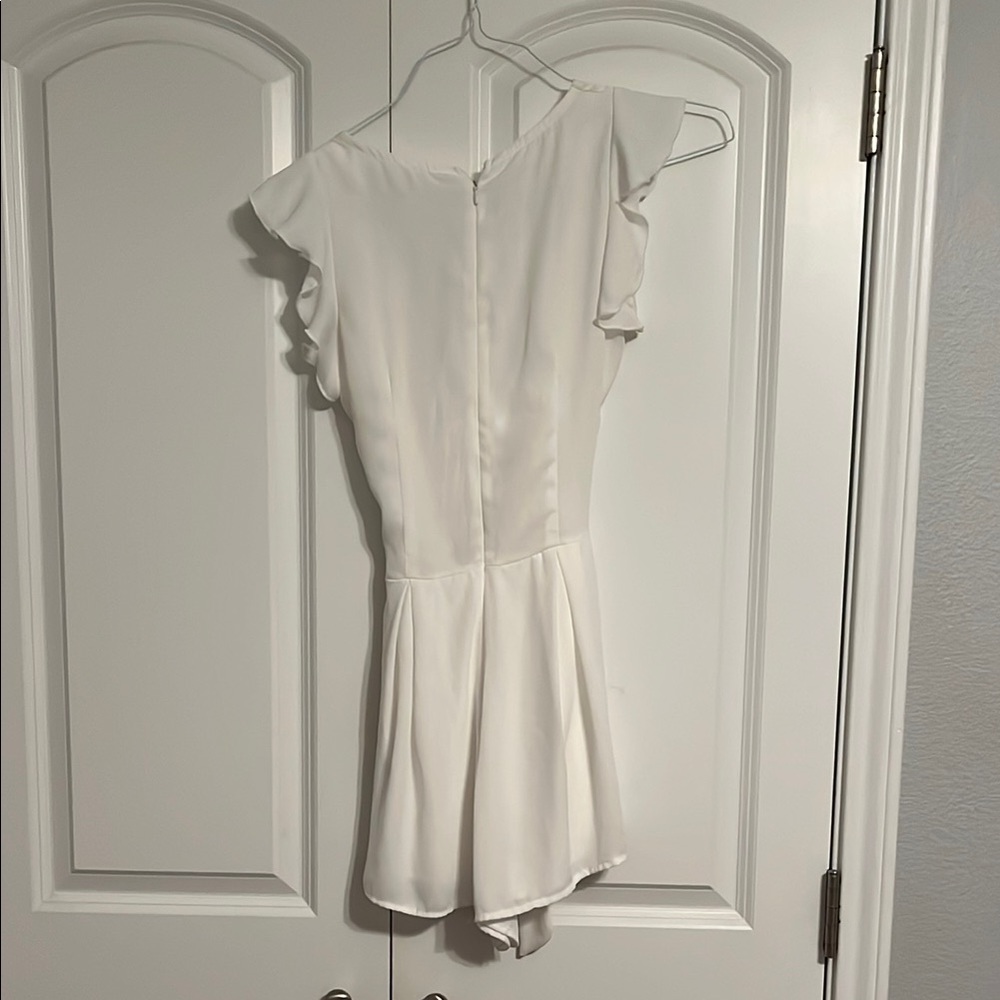 White Ruffle Romper - Picture 2 of 4